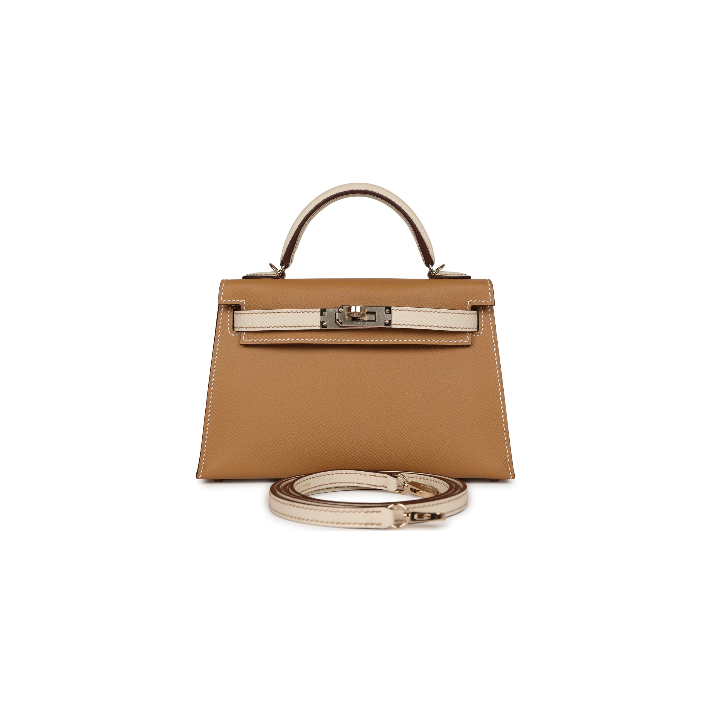H**mes master mini kelly ii epsom biscuit and craie epsom permabrass (19*12*5.5cm)